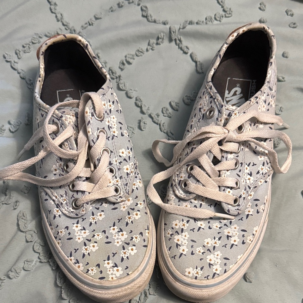 Vans Women's Floral Canvas Sneakers - light blue